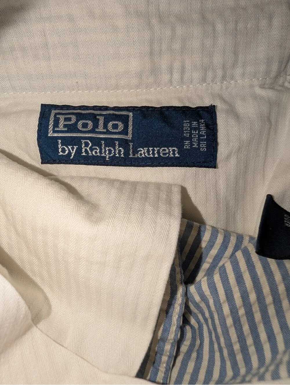 Polo Ralph Lauren Seersucker Pants Blue 33x30 Vintage